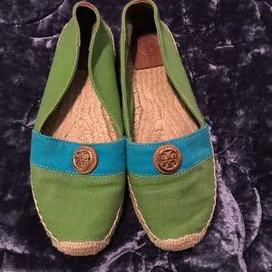 Tory Burch Beacher Canvas Flat Espadrille size 7.5